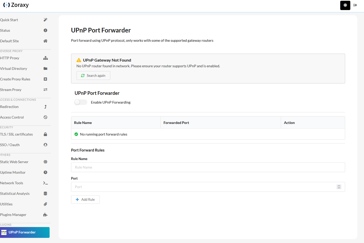 Plugin UI | Zoraxy Documentation